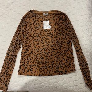 Tinsel Brown and Black Animal Print Long Sleeve Top